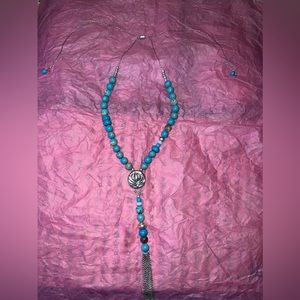 Turquoise sterling silver native necklace